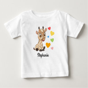 T-shirt bébé avec nom personnalisé   Baby Giraffe