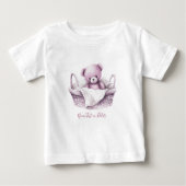 T-shirt bébé avec un ours en peluche rose dans un (Devant)
