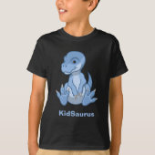 T-shirt Bébé bleu mignon Saurus T-Rex Dinosaur (Devant)