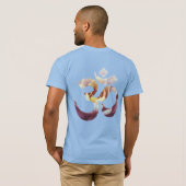 T-shirt Bébé Bleu Om Lotus Mantra Yoga Mens Modèle (Dos entier)
