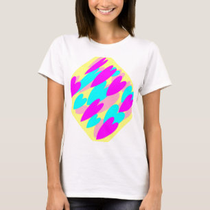 T-shirt Bébé bleu rose chaud moelleux jaune pâle