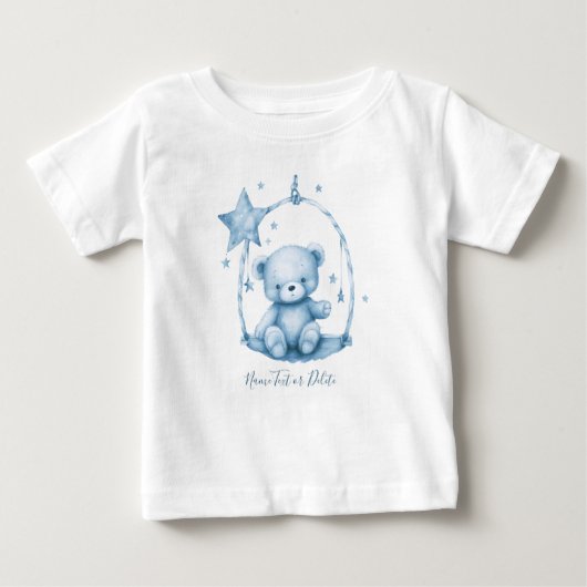 T-shirt bébé bleu Teddy Bear (Devant)