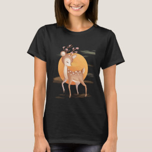 T-shirt Bébé Cerf Faons Adorables Pour Jeunes et Adultes