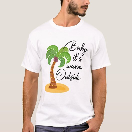T-shirt Bébé c'est chaud dehors // Funny Noël tropical (Devant)
