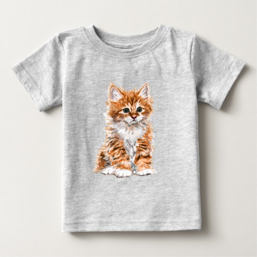 T-shirt bébé chat bébé - peinture (Devant)