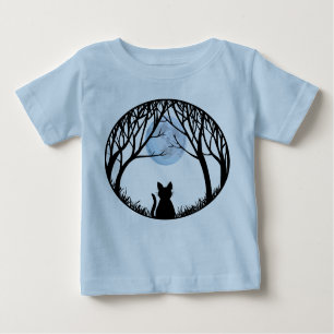 T-shirt bébé chat gras Chat noir chemise bébé