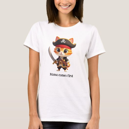 T-Shirt Bébé Chat Pirate (Devant)