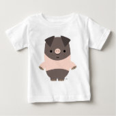 T-shirt Bébé cochon cartonné mignon et robuste (Devant)