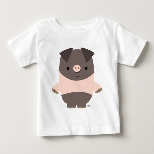 T-shirt Bébé cochon cartonné mignon et robuste (Devant)