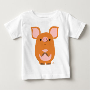T-shirt bébé cochon en caricature mignon