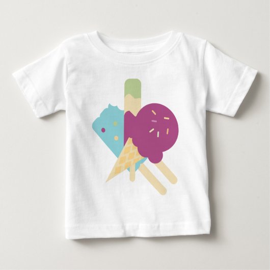 T-shirt bébé crème glacée anniversaire (Devant)