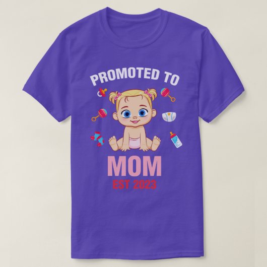 T-shirt Bébé Cute Promu À Maman Est 2023 Anniversaire (Design devant)
