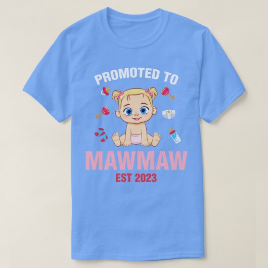 T-shirt Bébé Cute Promu À Mawmaw Est 2023 Anniversaire (Design devant)