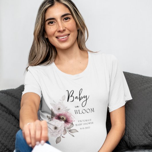 T-shirt Bébé dans le Baby shower en fleur