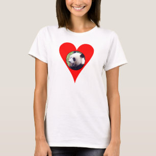 T-shirt bébé de dames de pandas du coeur i - poupée