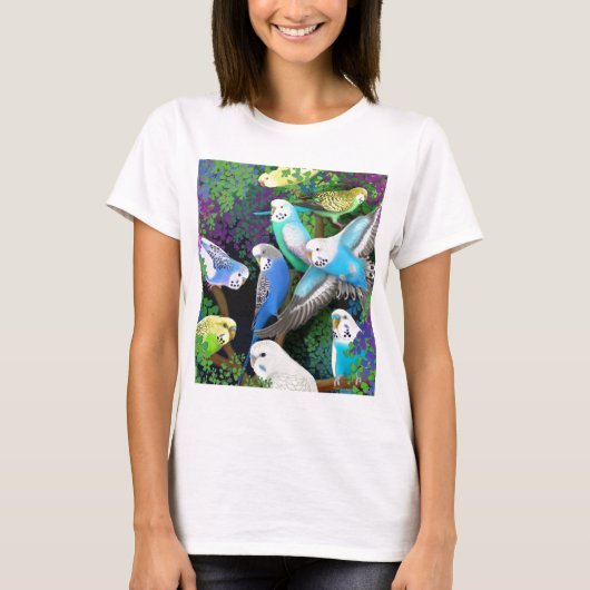 T-shirt Bébé de perruches de perruche et de dames de (Devant)