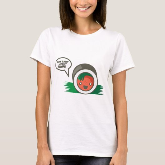 T-shirt Bébé de sushi de Kawaii oh ! je l'aime cru (Devant)