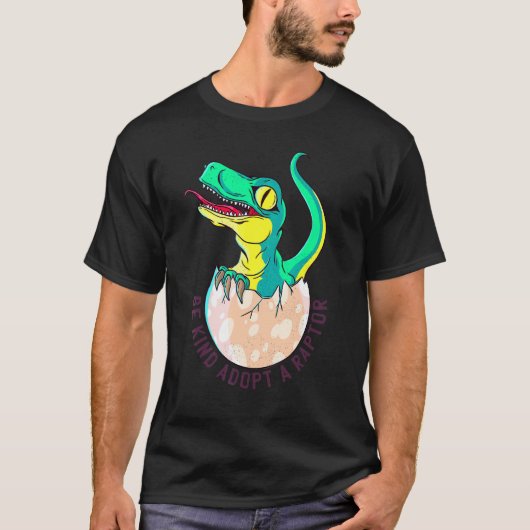 T-shirt Bébé dinosaure sortant d'un œuf rapace (Devant)