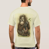 T-shirt Bébé d'orang-outan avec le feuille (Dos)