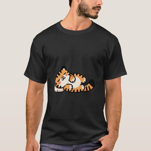 T-shirt Bébé dormant mignon tigre (Devant)