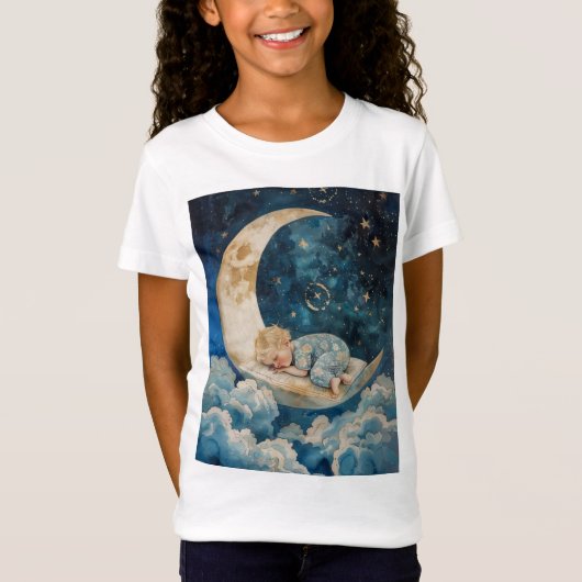 T-Shirt Bébé dormant sur la Lune (Devant)