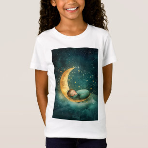 T-Shirt Bébé dormant sur la Lune