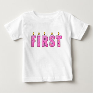 T-Shirt Bébé Double Face pour Premier Anniversaire
