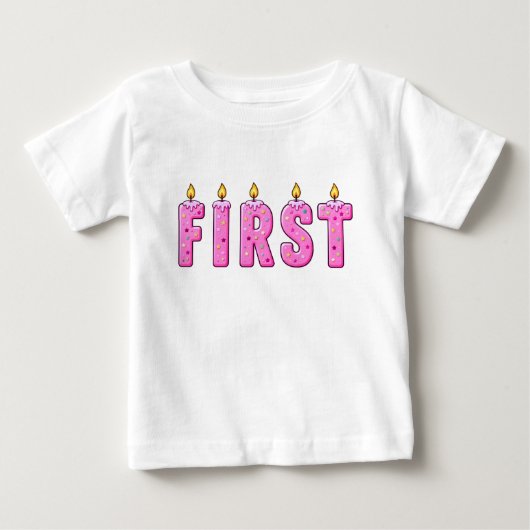 T-Shirt Bébé Double Face pour Premier Anniversaire (Devant)