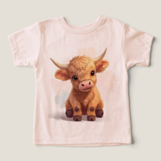 T-shirt bébé doux et élégant avec un vache heureux