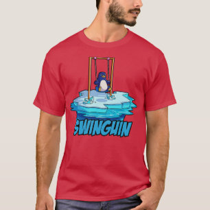 T-shirt Bébé drôle Pinguin Swings Premier Jour De L'École
