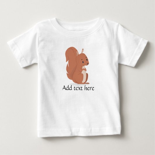 T-shirt bébé, Écureuil mignon, ajouter texte perso (Devant)