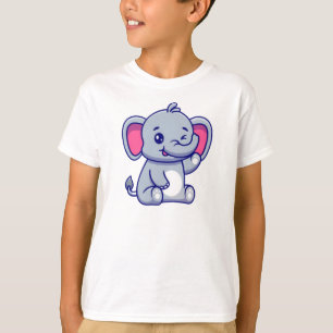 T-shirt Bébé éléphant assis faisant signe de la main-23800