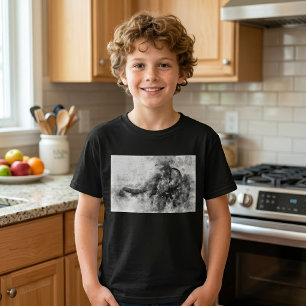 T-shirt Bébé éléphant mignon en noir et blanc, art à l'aqu