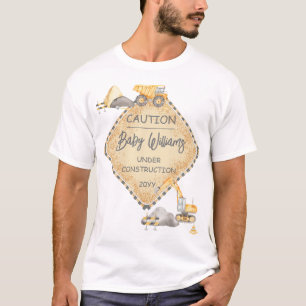 T-shirt Bébé en construction Camion Camion Baby shower