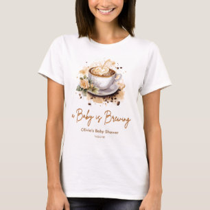 T-shirt Bébé en cours de préparation Café marron Maman à v