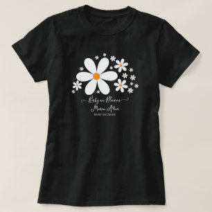 T-shirt Bébé en fleur Baby shower blanc marguerite