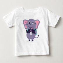 T-Shirt bébé en jersey fin avec imprimé éléphant