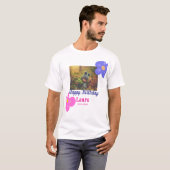 T-shirt Bébé enfants 1er anniversaire ajouter le nom date  (Devant entier)