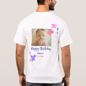 T-shirt Bébé enfants 1er anniversaire ajouter le nom date  (Dos)