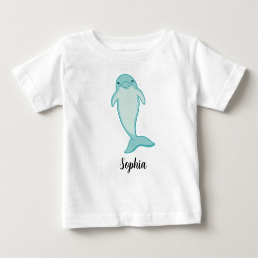 T-shirt bébé fille dauphin personnalisées (Devant)