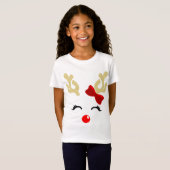 T-Shirt Bébé fille Rudolph Reindeer (Devant entier)