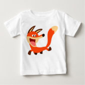 T-shirt bébé Fox de caricature malicieux mignon (Devant)