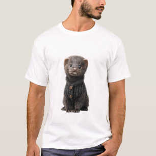 T-shirt Bébé furet adorable dans un tricot noir cosy