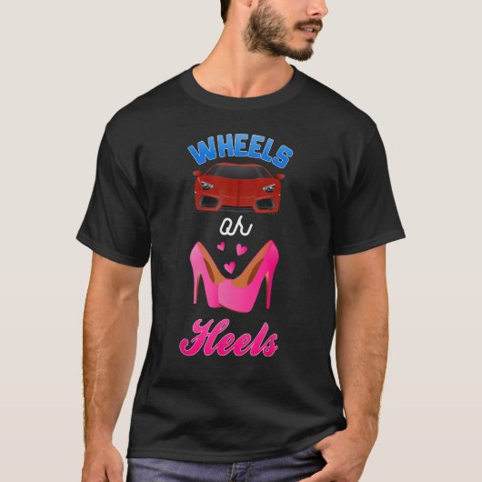 T-shirt Bébé Genre Reveal Party Roues ou talons We Love y (Devant)