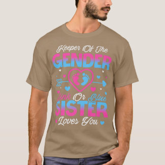 T-shirt Bébé Genre Révéler Douche Rose Ou Bleu Soeur Amour