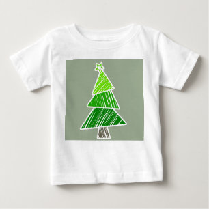 T-shirt bébé Green Sketchy Christmas Tree
