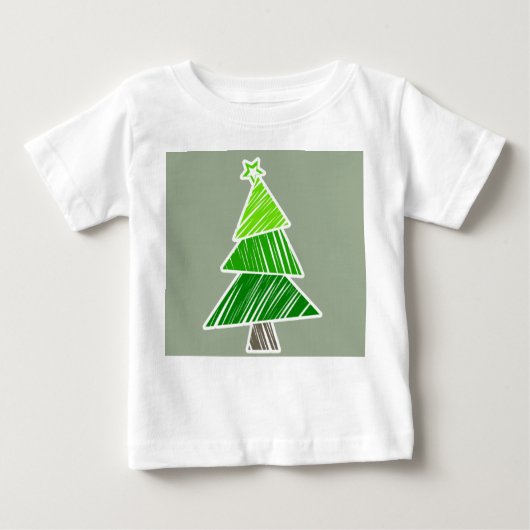T-shirt bébé Green Sketchy Christmas Tree (Devant)