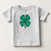 T-shirt bébé gris Clé 4 feuilles Lucky irlandais (Devant)