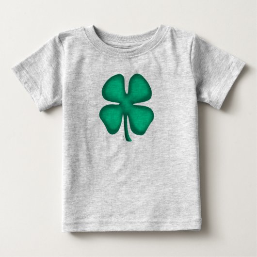 T-shirt bébé gris Clé 4 feuilles Lucky irlandais (Devant)