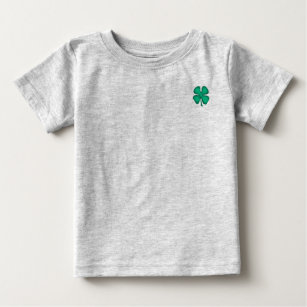 T-shirt bébé gris Clé 4 feuilles Lucky irlandais
